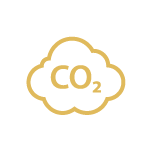 CO2 in a cloud icon gold