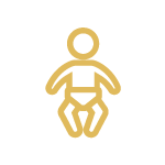 paediatric baby icon gold