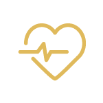 wellness heart rate icon gold